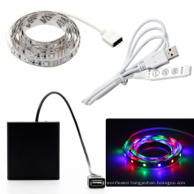 Battery Powered LED Strip Light IP65 Waterproof 3528 SMD 2M 1M 0.5M LED Tape with Battery Box Cool White/Warm White/RGB